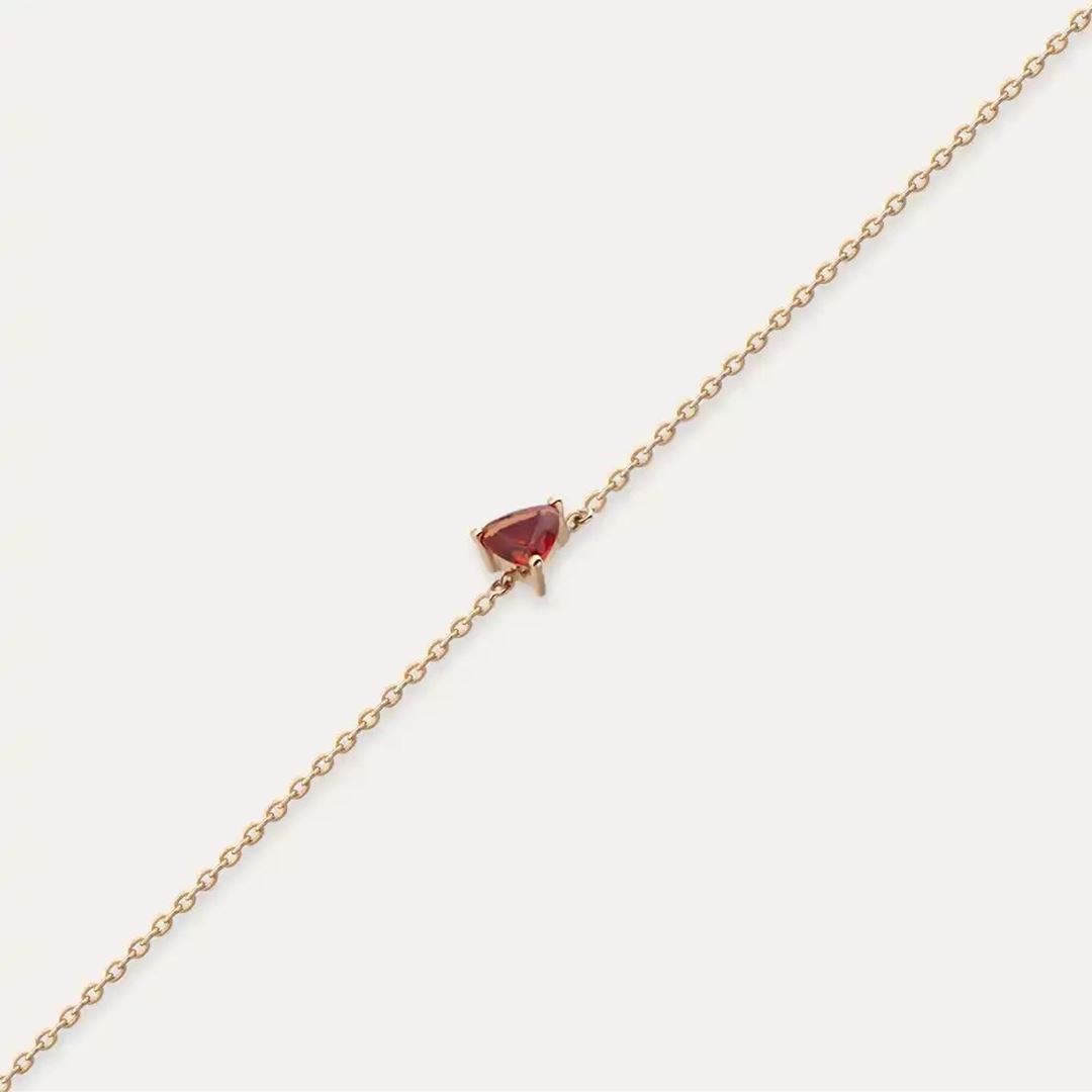 Vesta Orange Safir Taşlı Rose Altın Bileklik