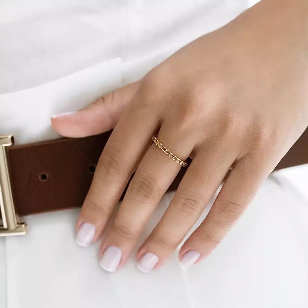 1.59 CT Orange Safir Taşlı Sarı Altın Tamtur Yüzük