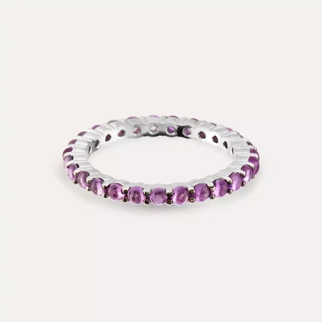 2.22 CT Multicolor Safir Taşlı Beyaz Altın Tamtur Yüzük