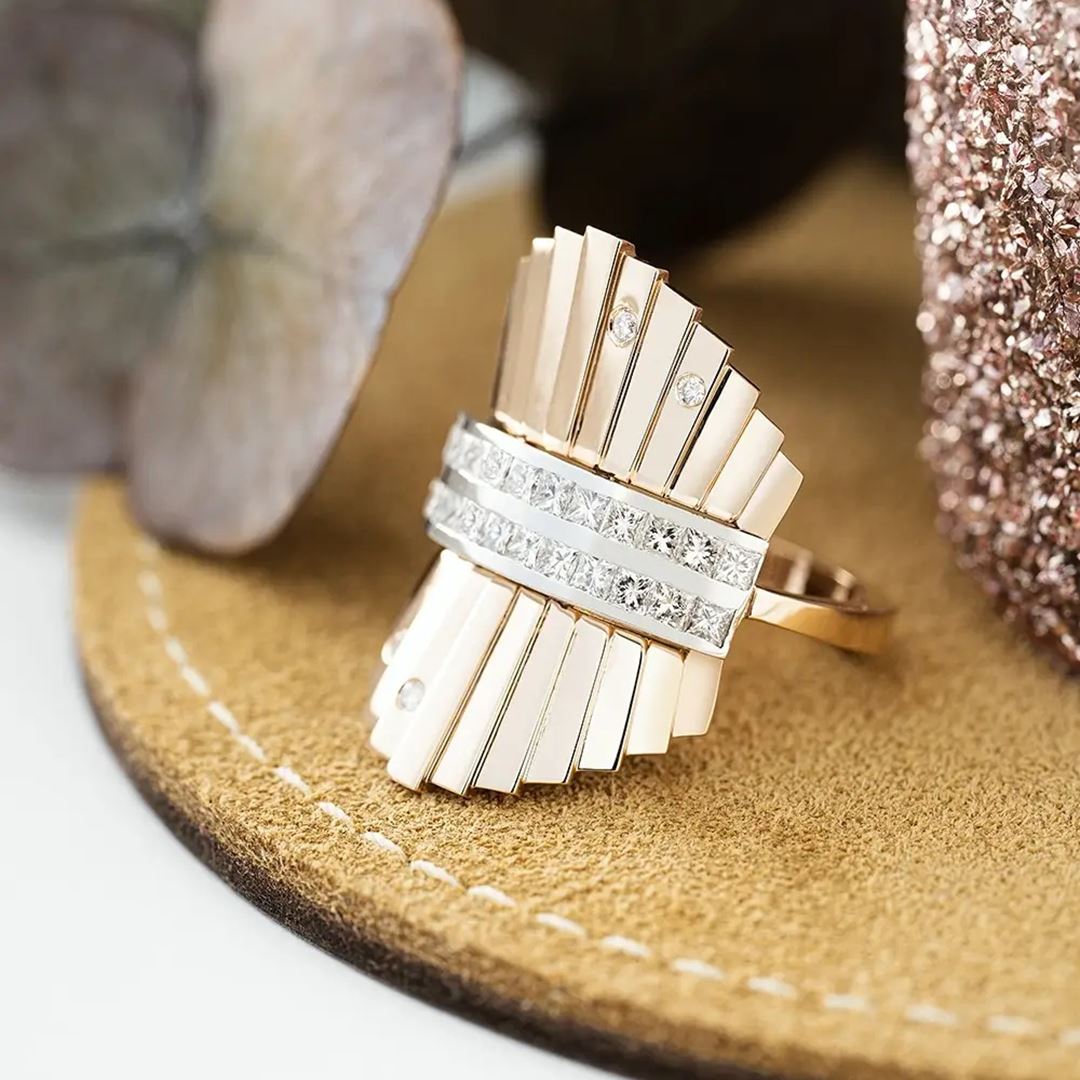 Hera 0.99 CT Prenses Kesim Pırlanta Taşlı Rose Altın Yüzük