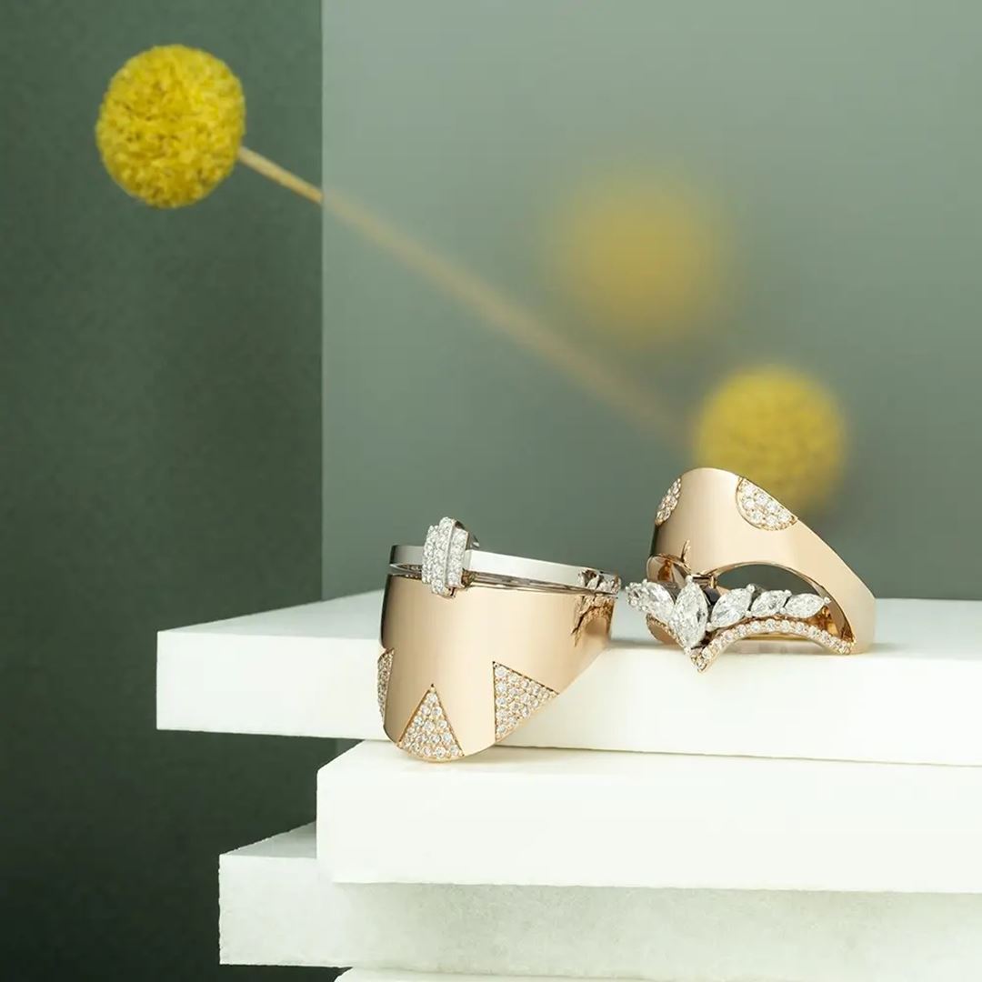 Reina 1.17 CT Markiz Kesim Pırlanta Taşlı Rose Altın Yüzük