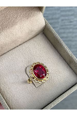 Kırmızı Taşlı Altın Yüzük YZ0081