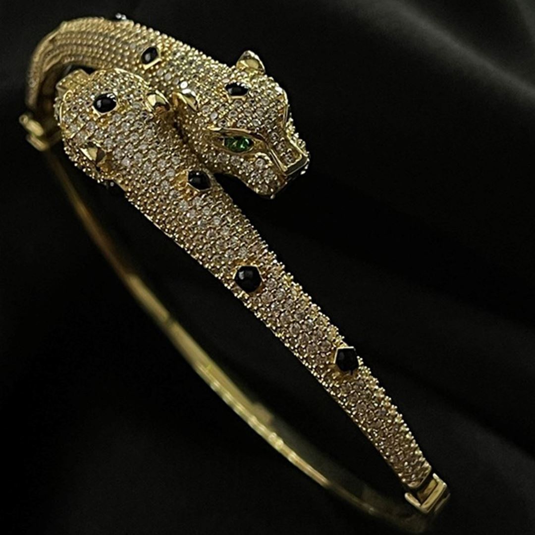 Beyaz Taşlı Panter Bilezik BLZ0111