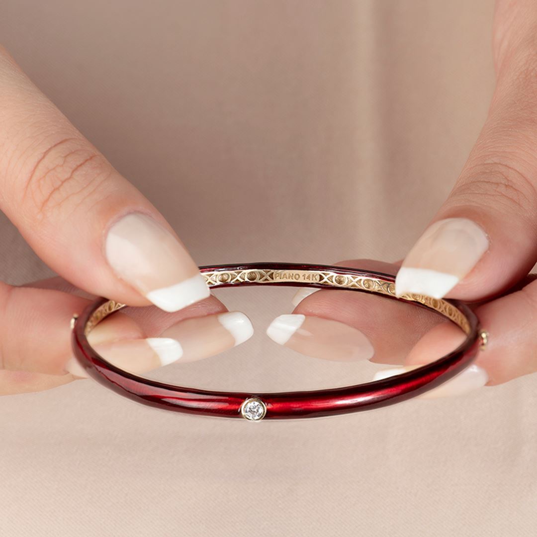 Piano Taş Detay Mine Altın Bileklik PI0012