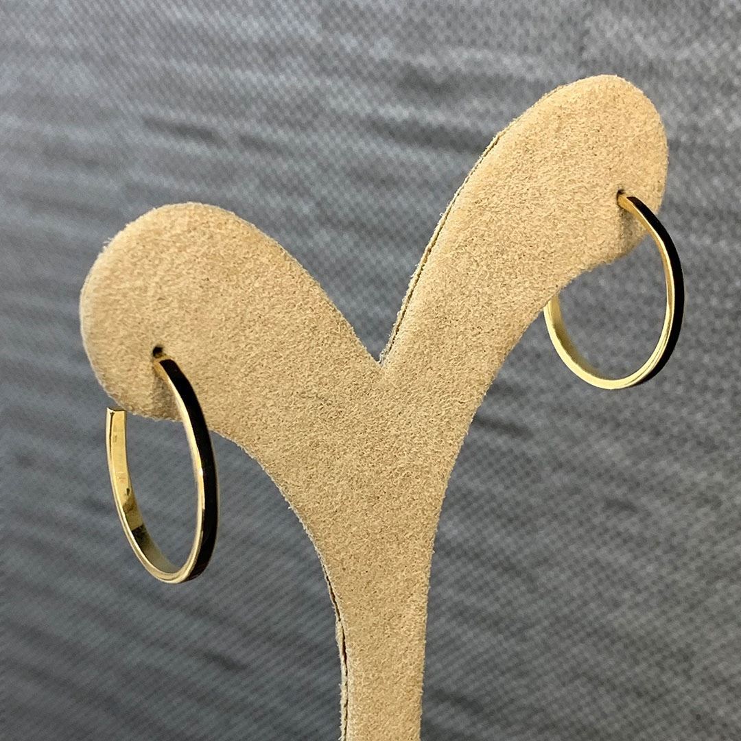 Siyah Mineli Halka Küpe Y00451