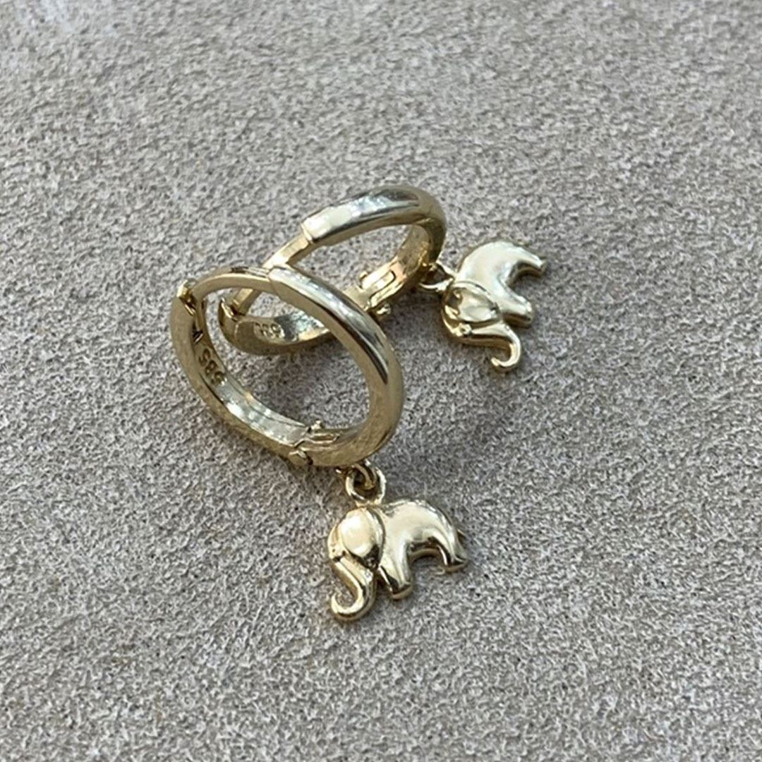 Fil Altın Küpe Y00860