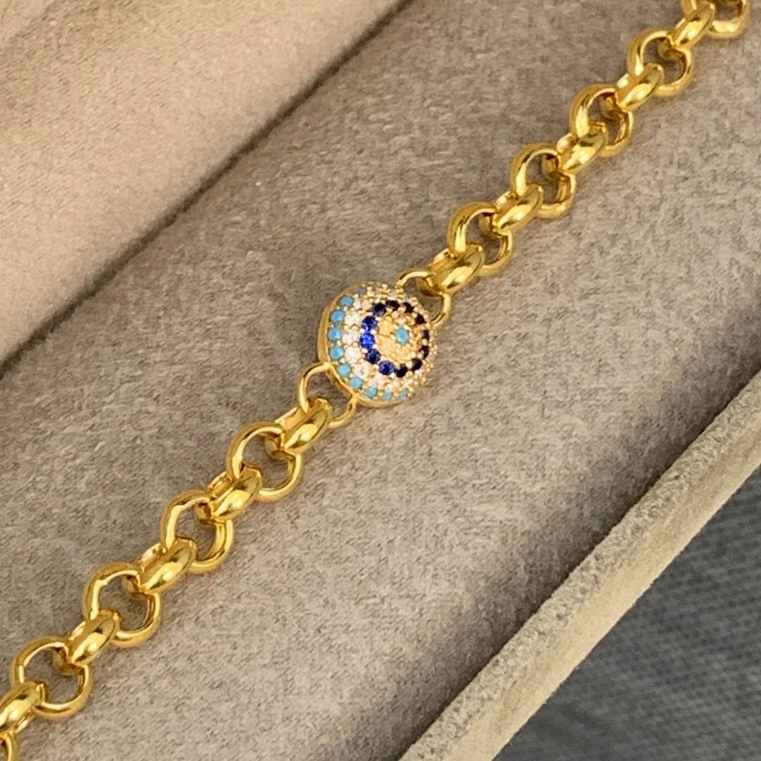 22 Ayar Altın Nazar Boncuklu Bileklik 220015