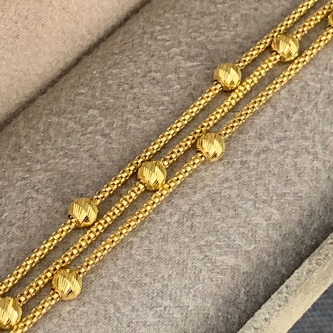 22 Ayar Altın Dorika Toplu Üç Sıra Bileklik 220018