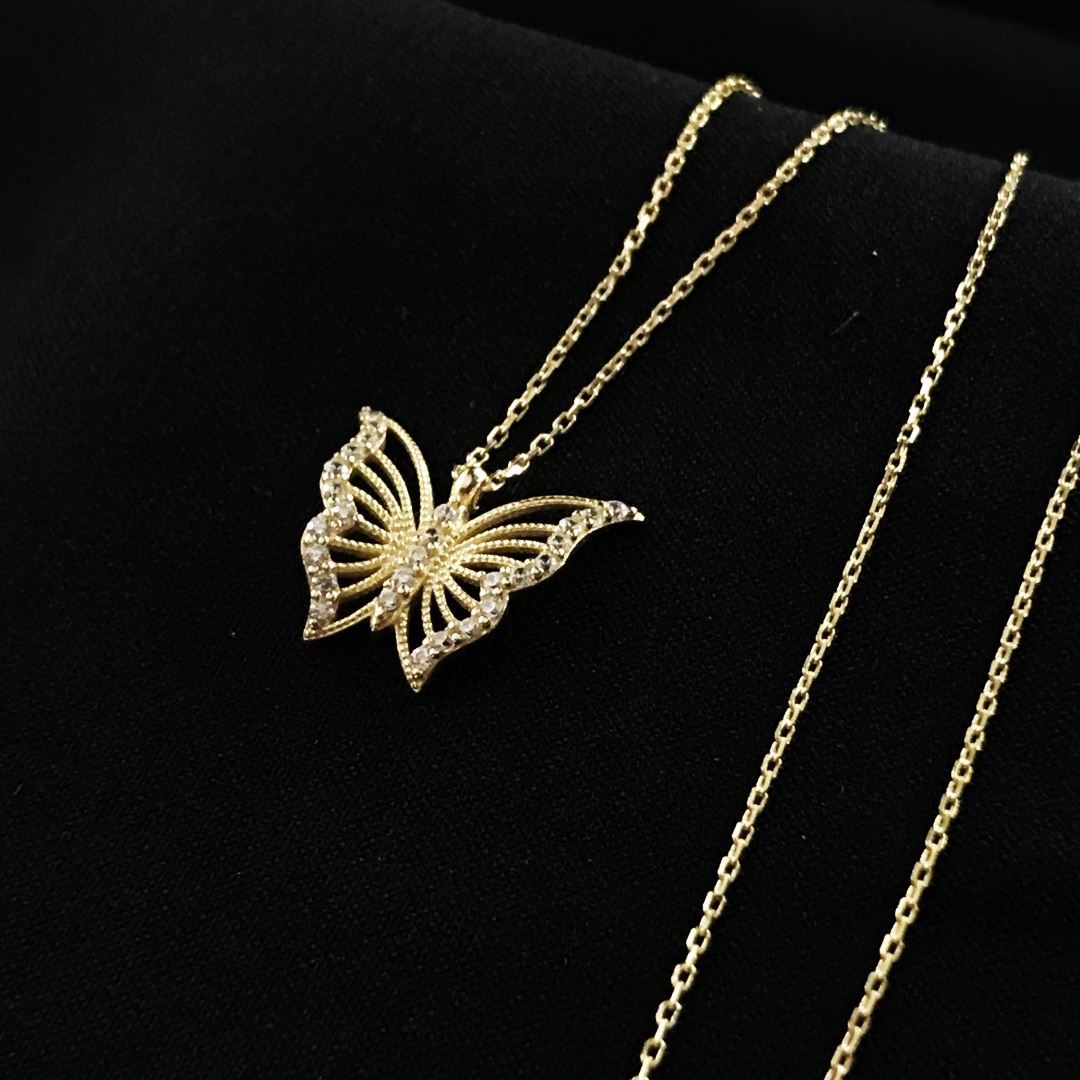 8 Ayar Kelebek Kolye 8A0014