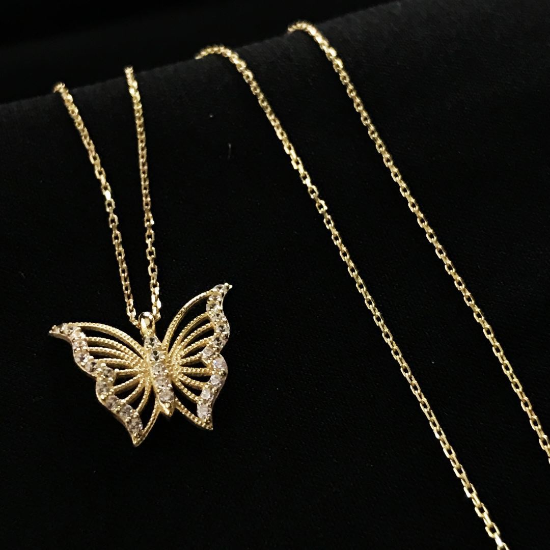 8 Ayar Kelebek Kolye 8A0014