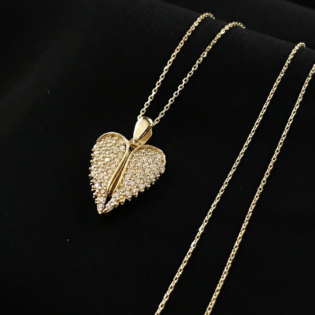 8 Ayar Harf Yazılabilen Kalp Kolye 8A0018