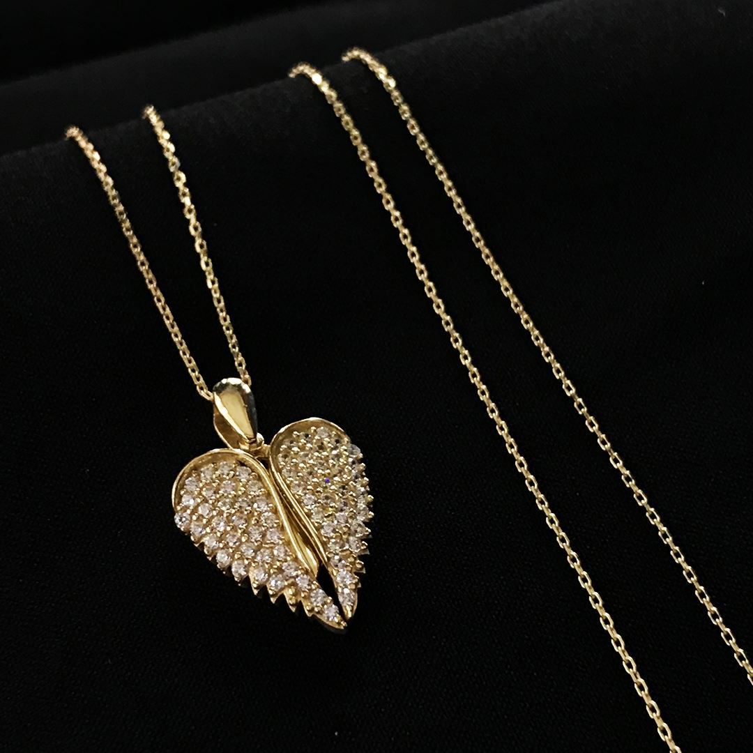 8 Ayar Harf Yazılabilen Kalp Kolye 8A0018