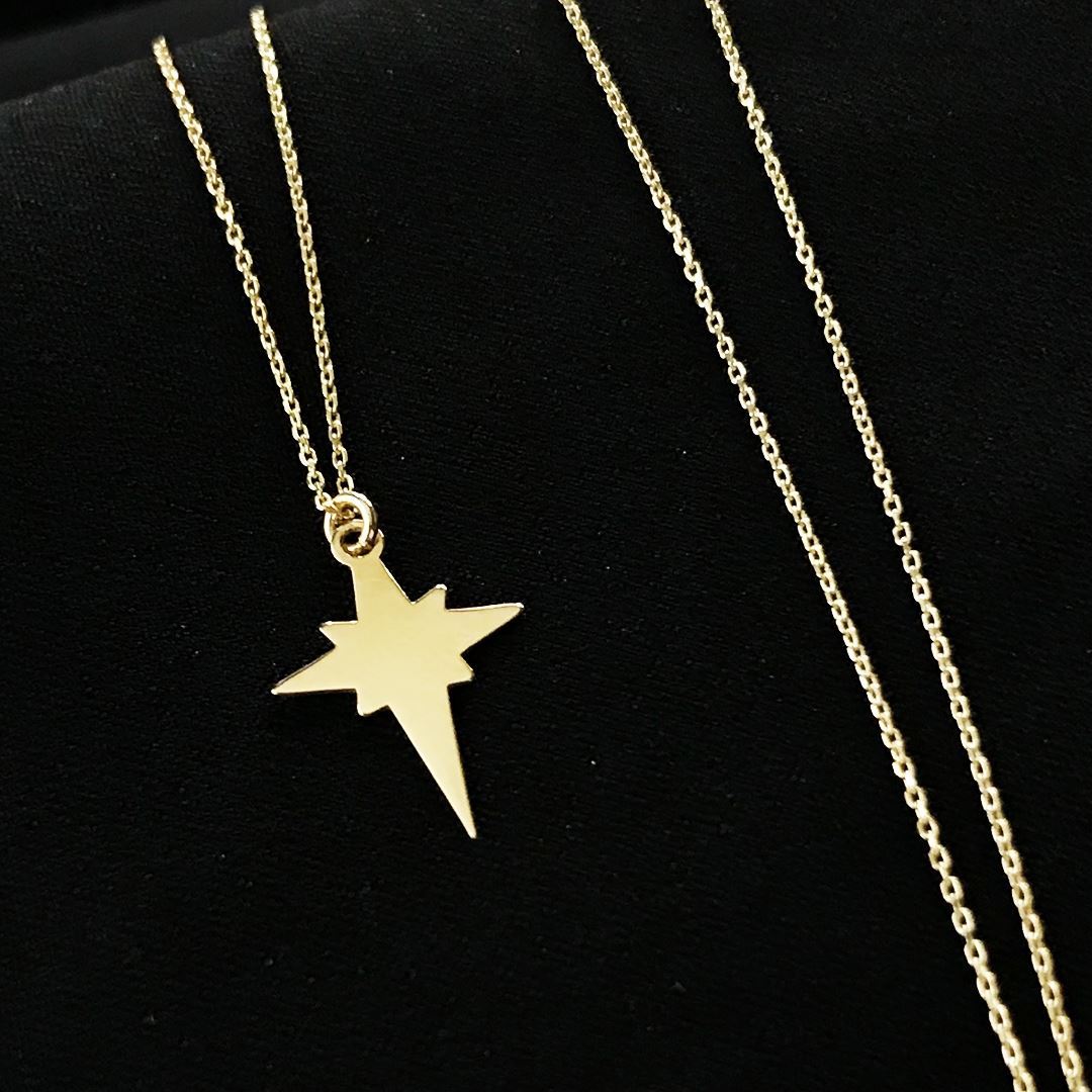 8 Ayar Sade Yıldız Kolye 8A0020