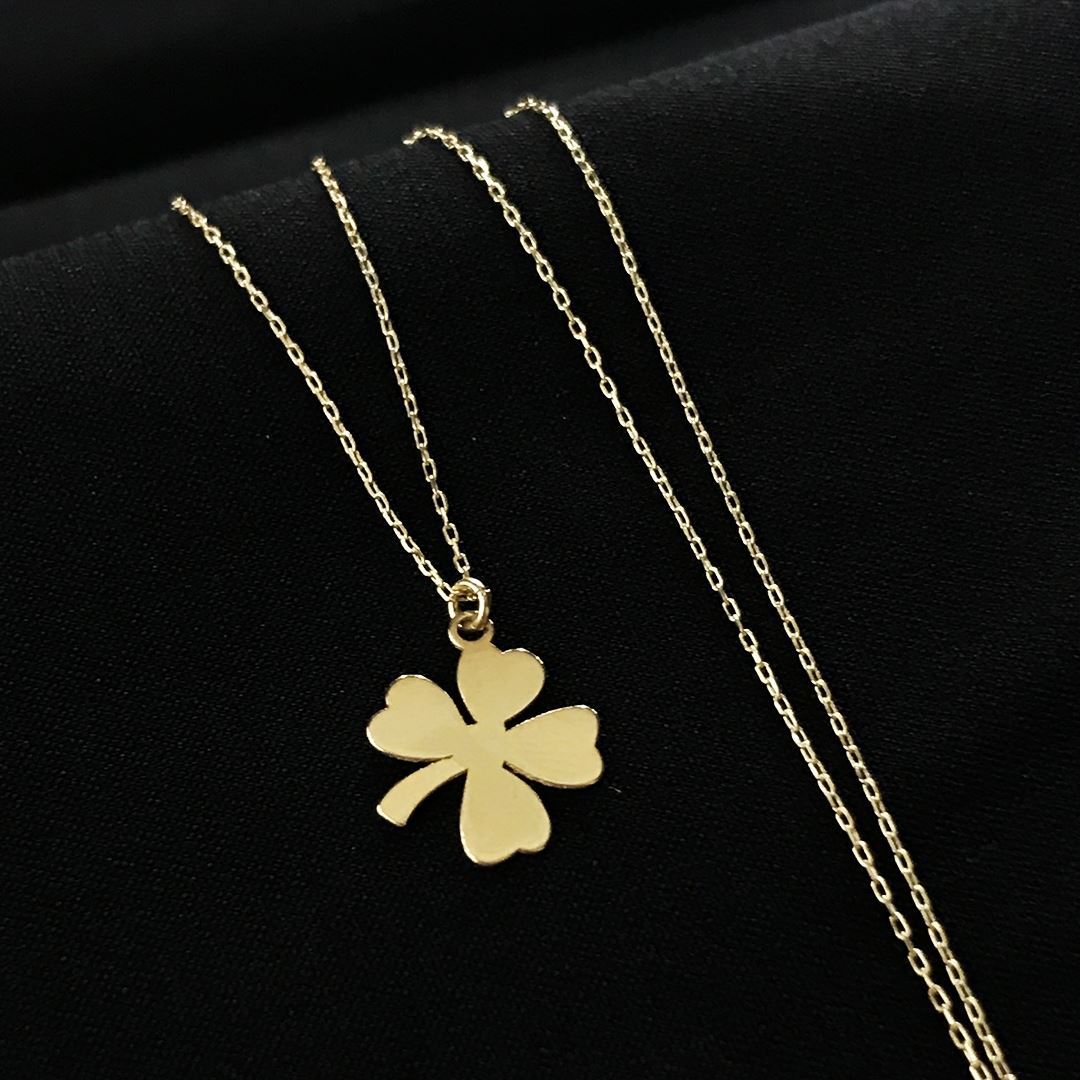 8 Ayar Yonca Kolye 8A0025