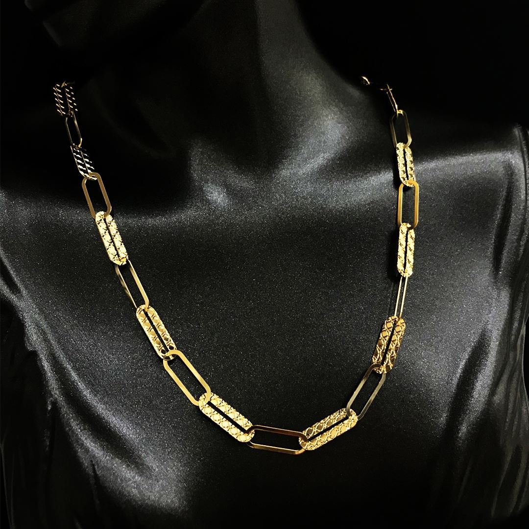 8 Ayar Desenli Ataç Kolye 8A0030