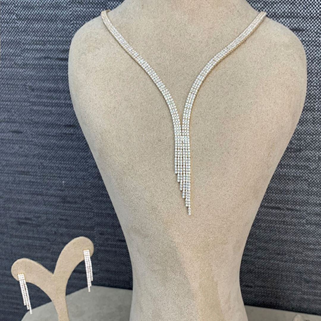 Üç Sıra Su Yolu Altın Takı Seti  Y00386