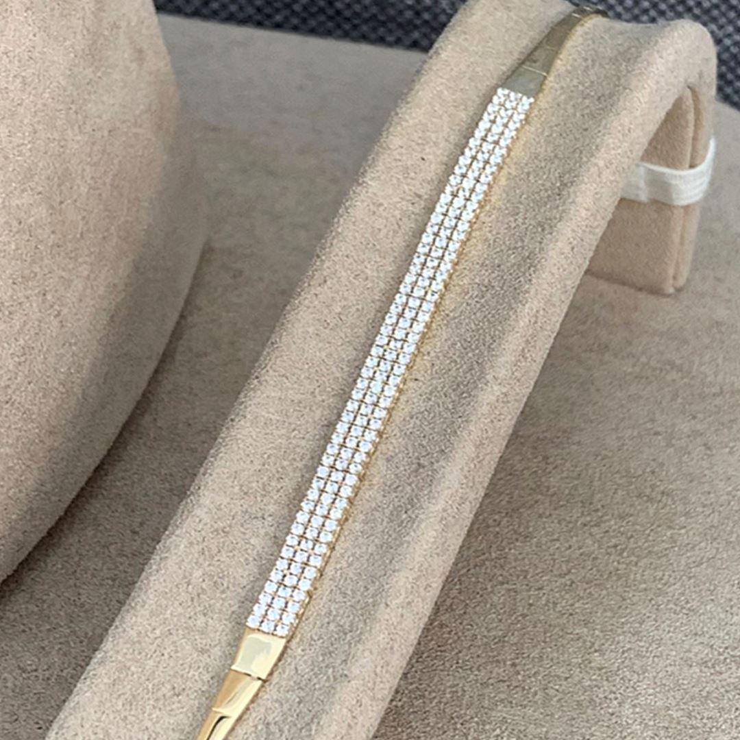 Üç Sıra Su Yolu Altın Takı Seti  Y00386