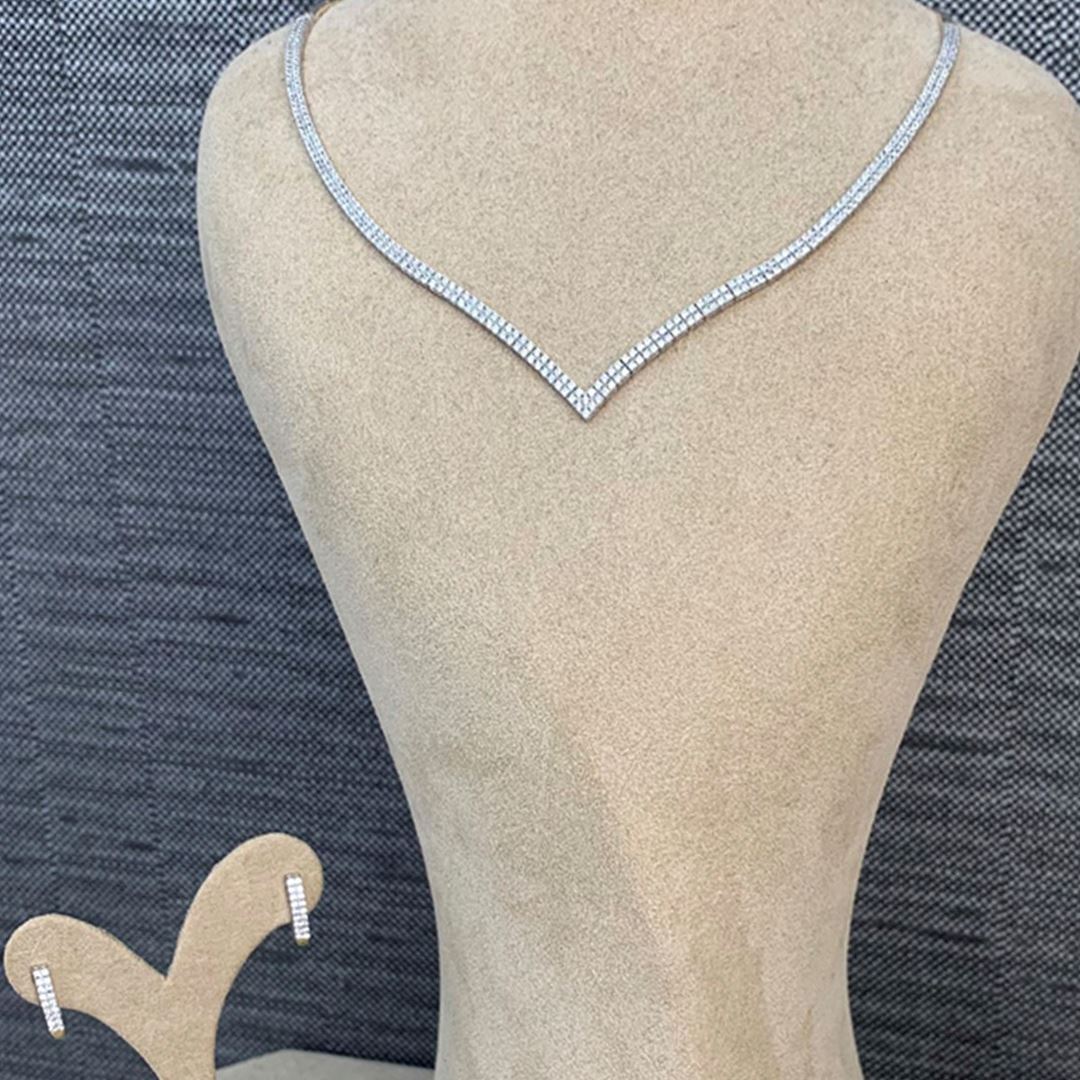 İki Sıra Su Yolu Altın Takı Seti  Y00387