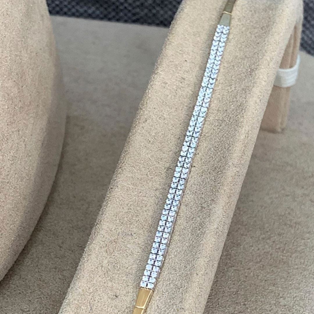 İki Sıra Su Yolu Altın Takı Seti  Y00387