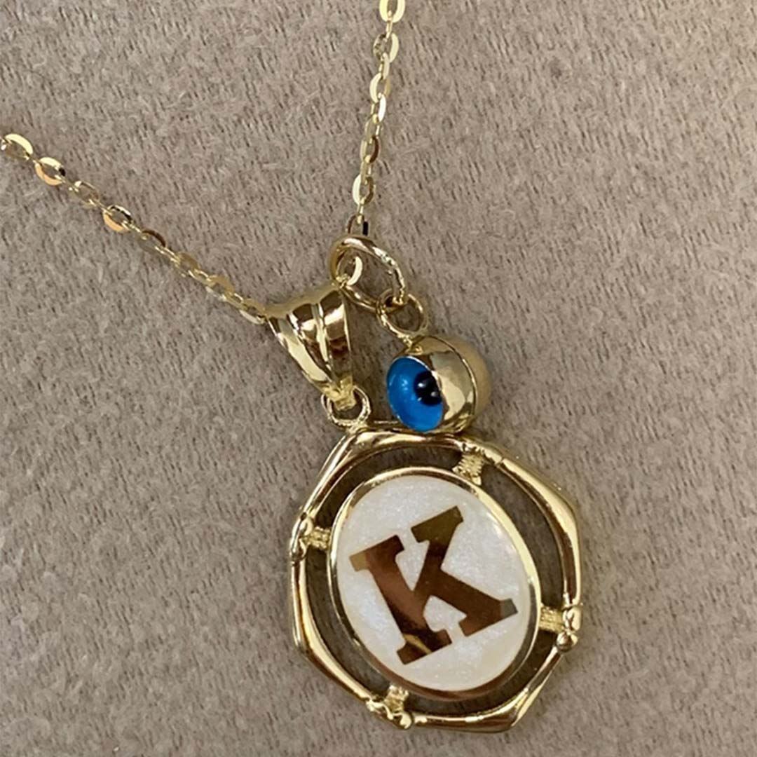 Nazar Boncuklu Sedefli Altın Kolye KL0024