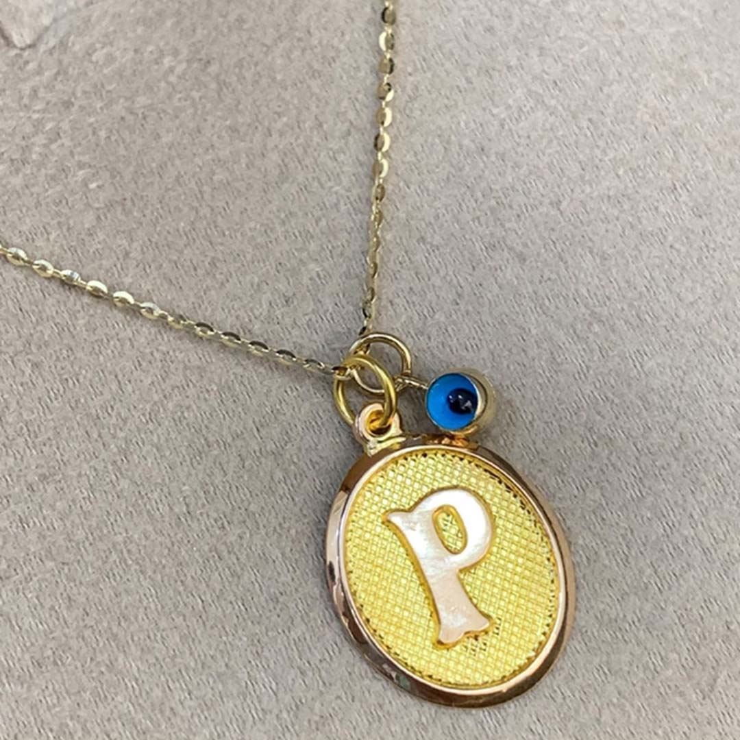 Nazar Boncuklu Harf Altın Kolye KL0027