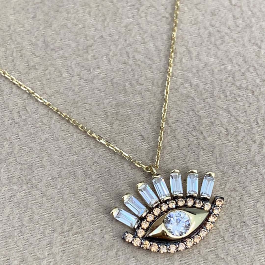 Taşlı Altın Kolye KL0185