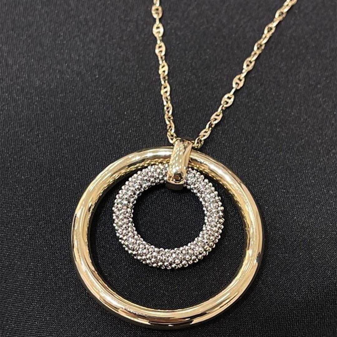 Çift Halka Tasarım Kolye KL0231