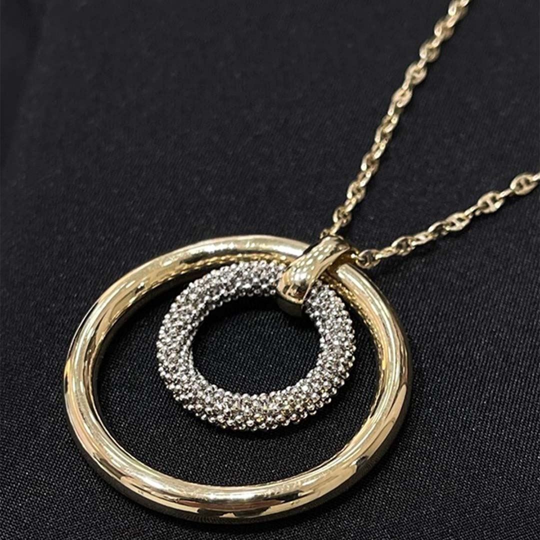 Çift Halka Tasarım Kolye KL0231