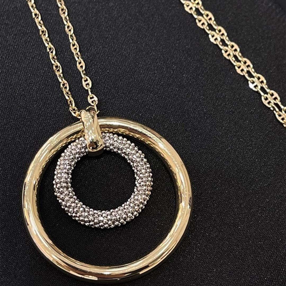 Çift Halka Tasarım Kolye KL0231