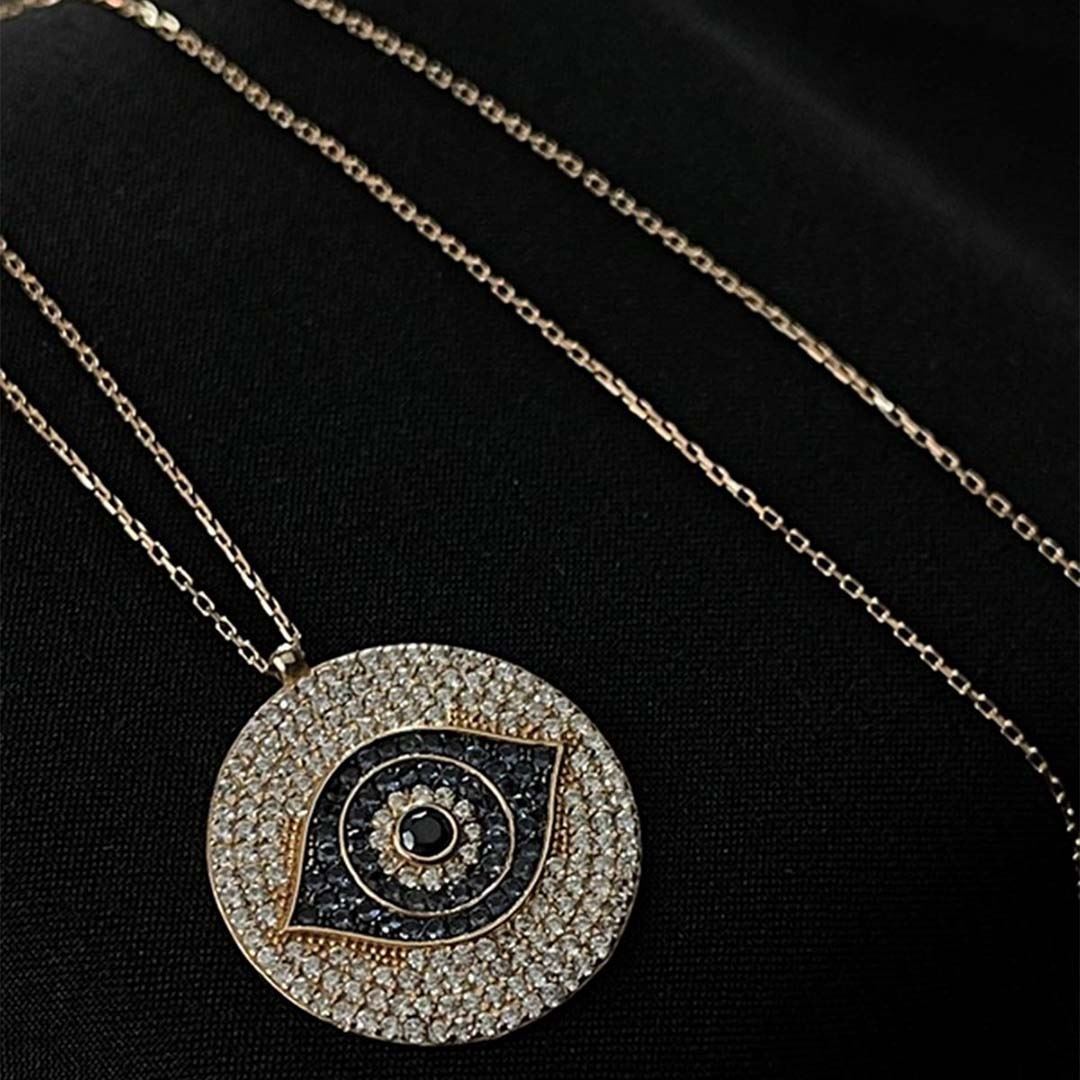 Mini Taşlı Göz Kolye KL0239