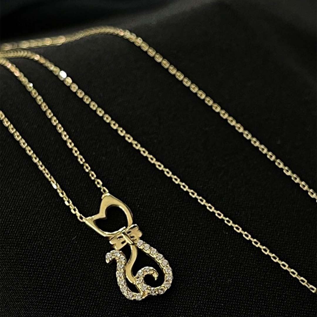 Kedi Figürlü  Kolye KL0243