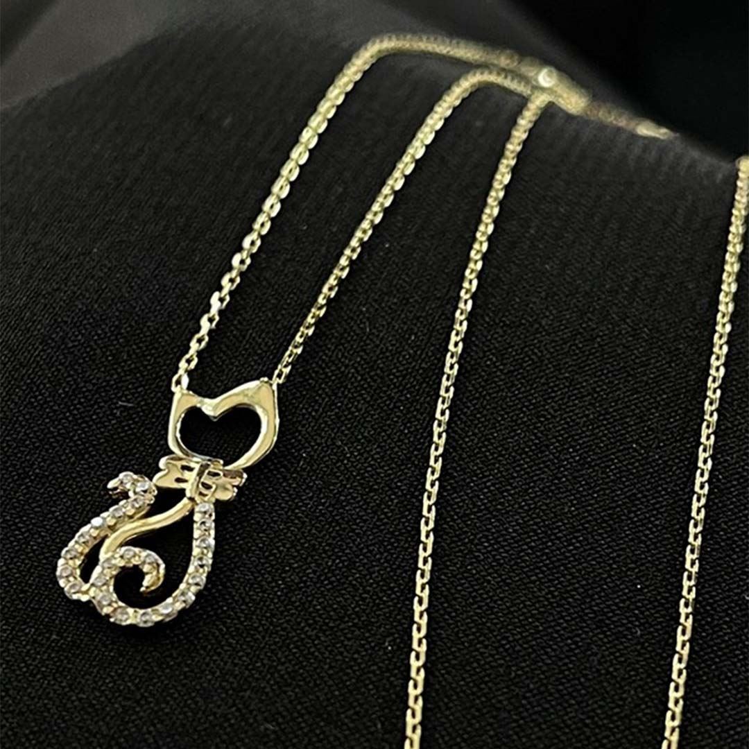 Kedi Figürlü  Kolye KL0243