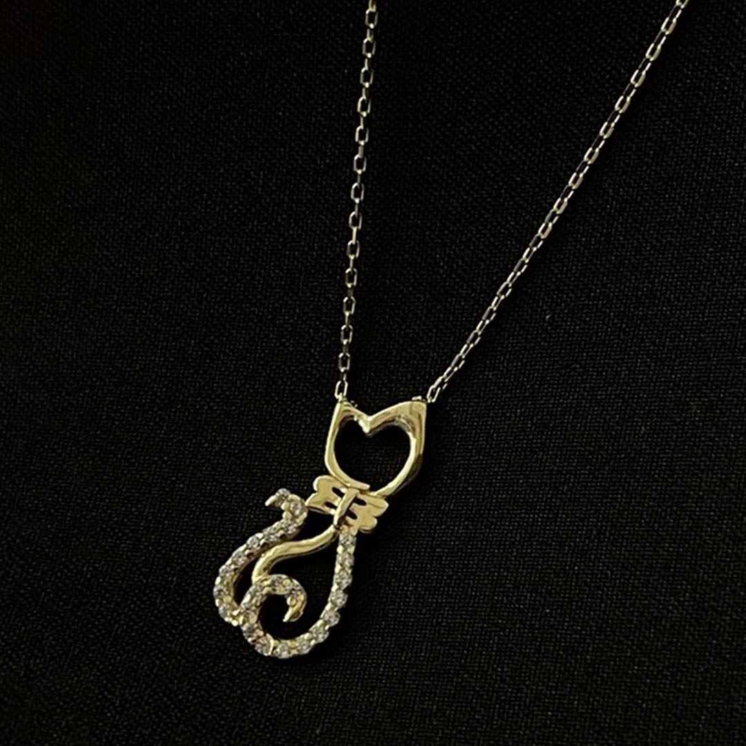 Kedi Figürlü  Kolye KL0243