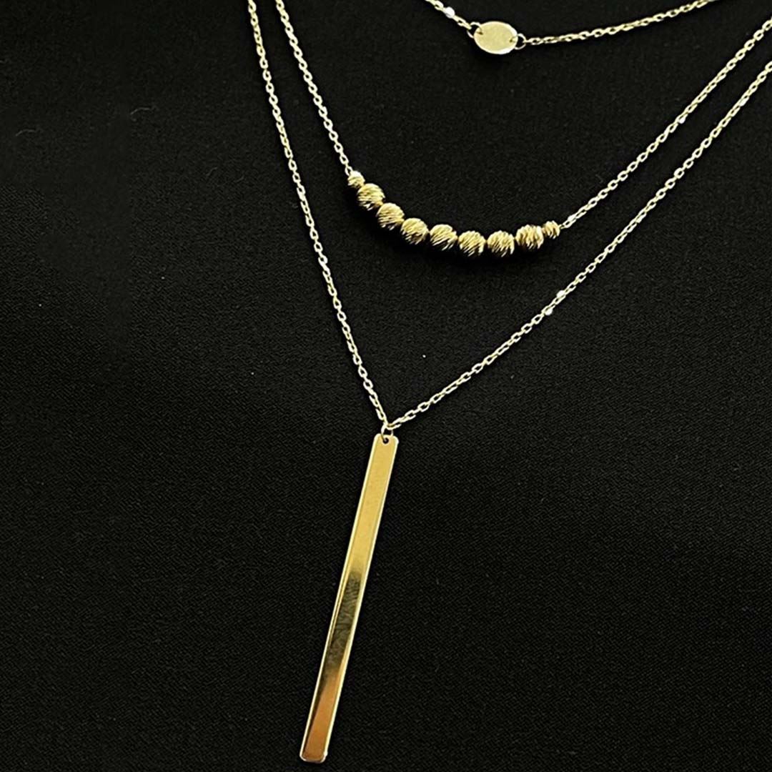 Üç  Sıra Tasarım Kolye KL0251