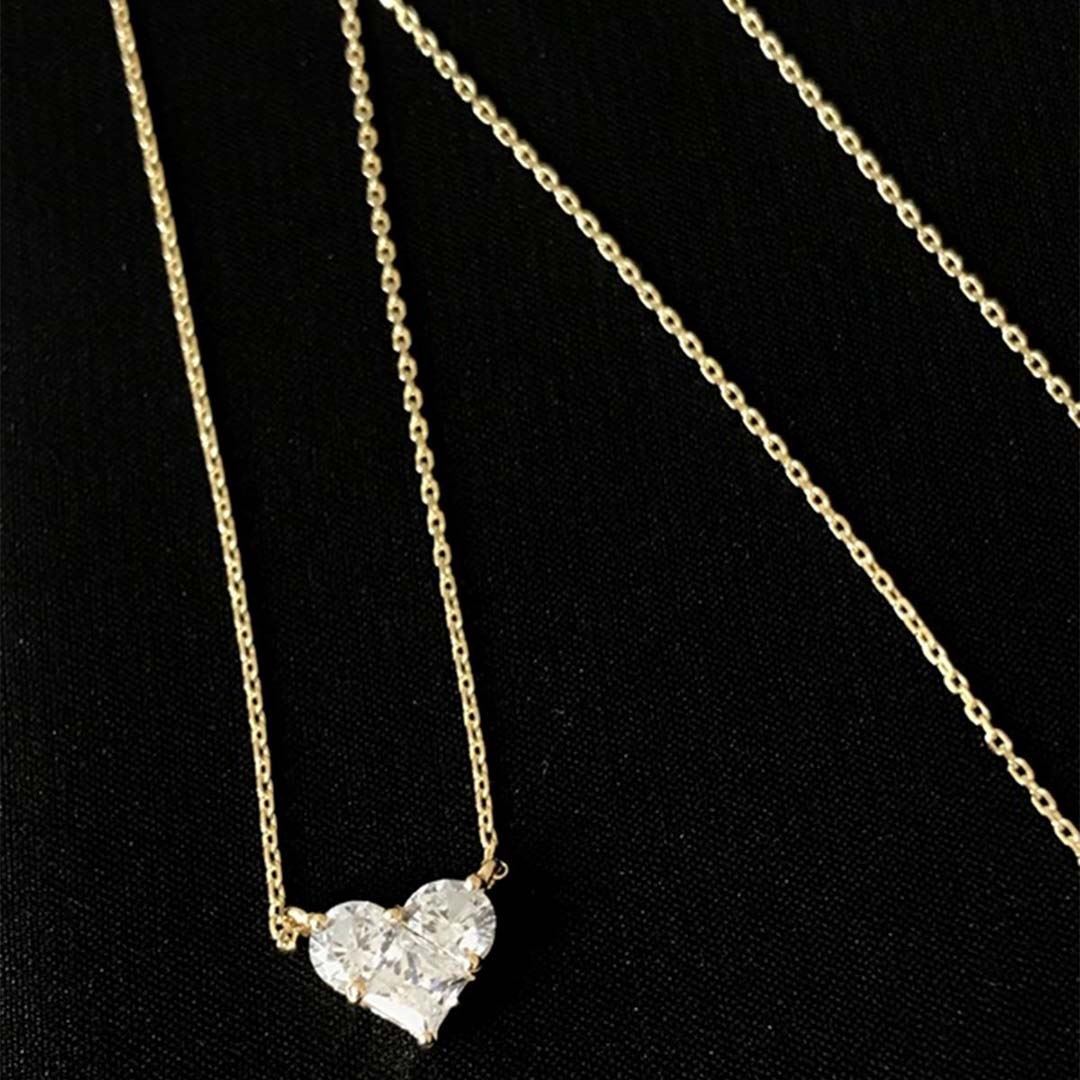 Taşlı Kalp Kolye KL0266