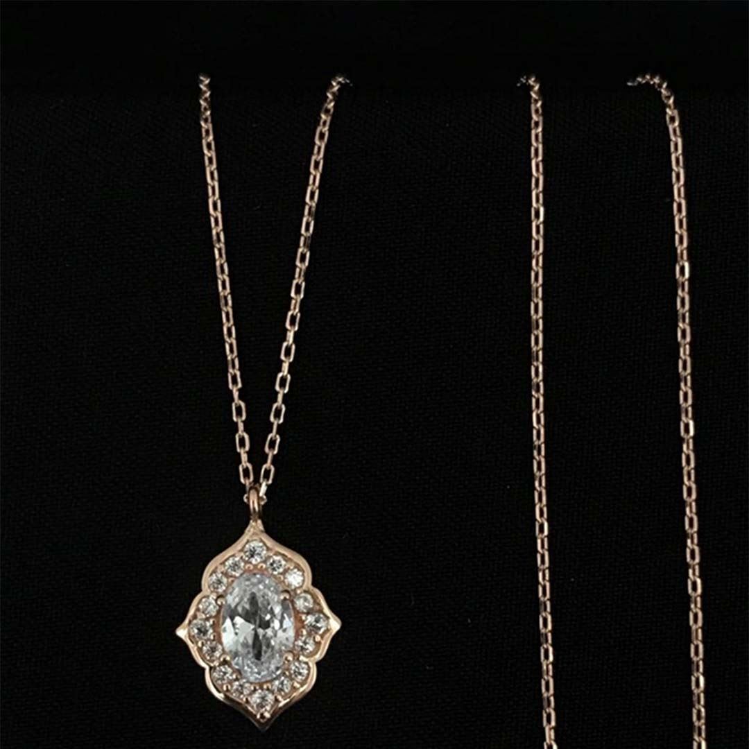 Beyaz Taşlı Kolye KL0286