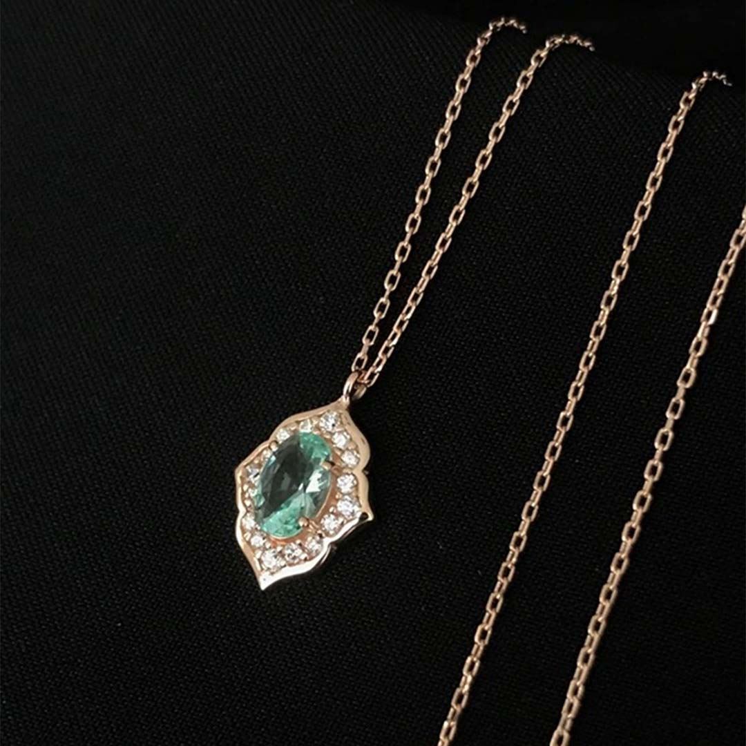 Mavi Taşlı Kolye KL0287