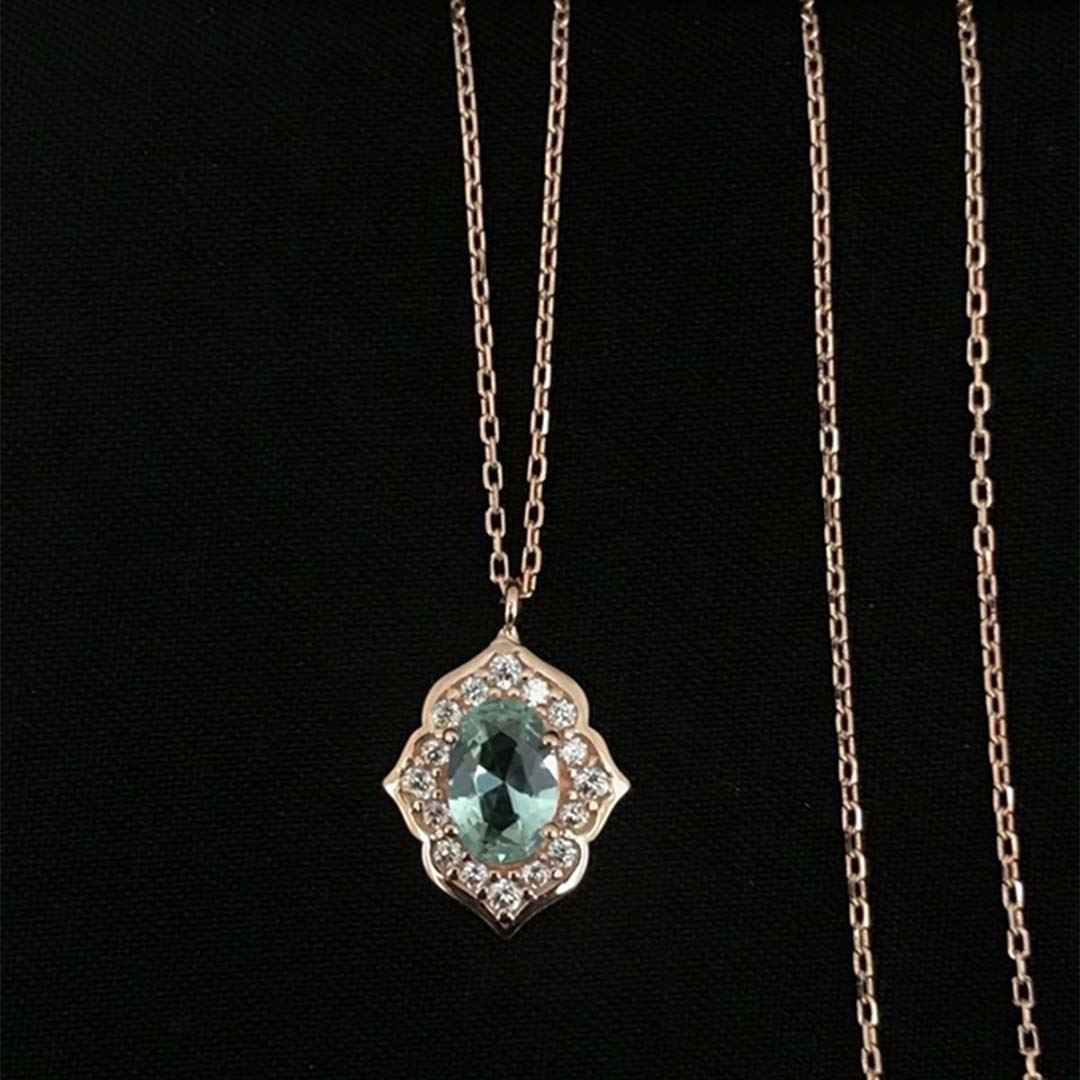 Mavi Taşlı Kolye KL0287