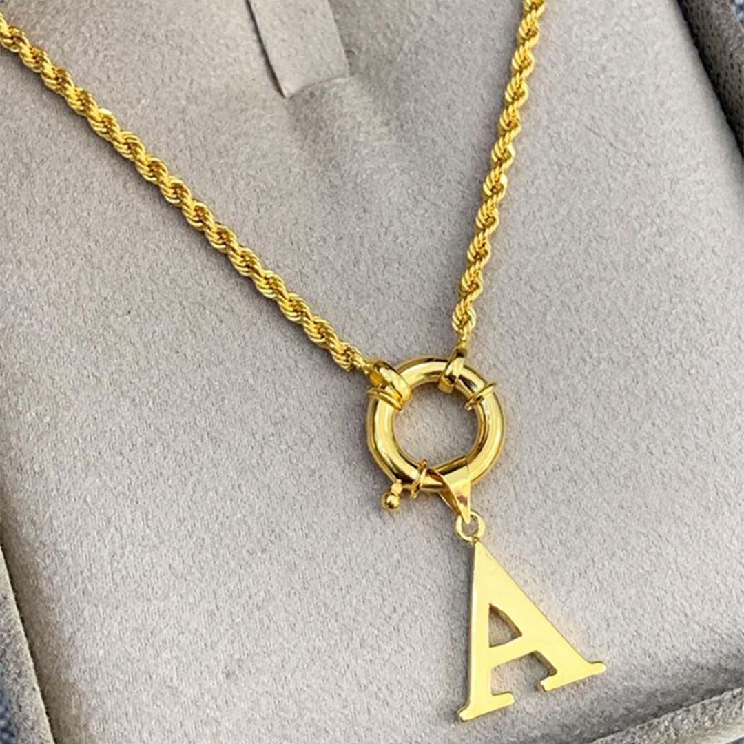 Halat Zincirli Harf Kolye Y00052