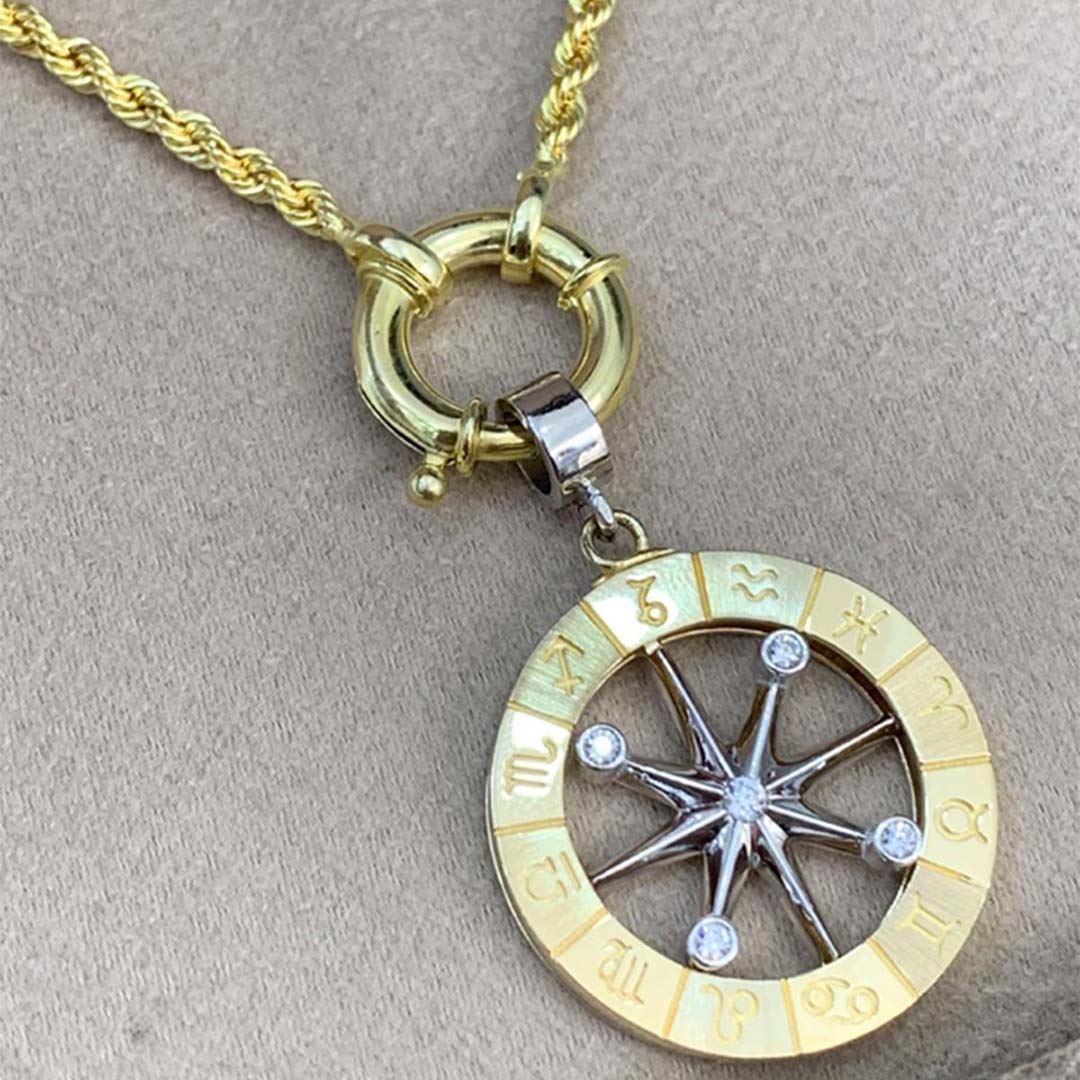 Halat Zincirli Pusula Kolye Y00053