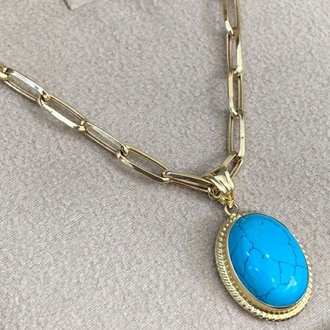 Firuze Taşlı Kolye Y00076