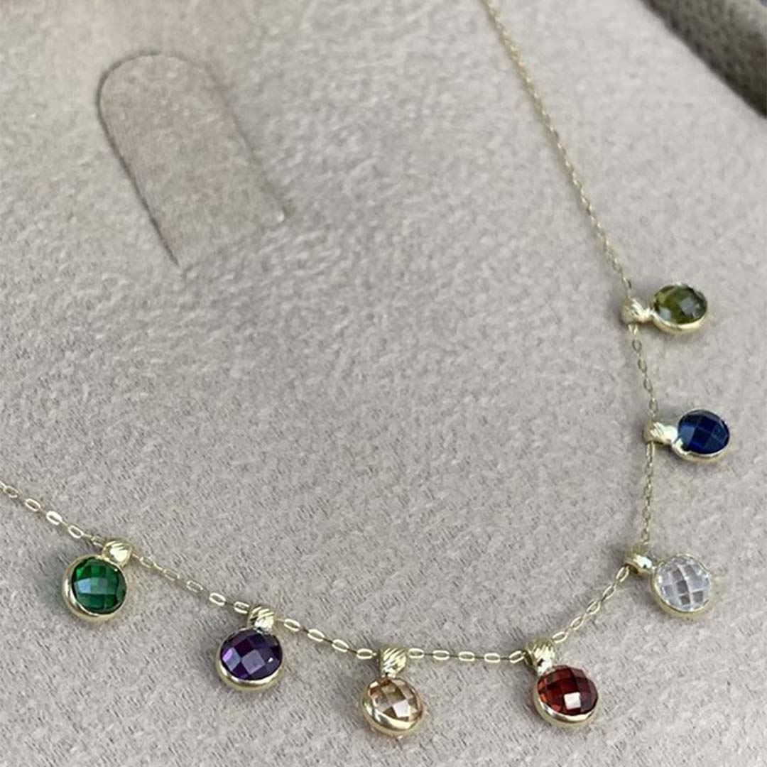 Renkli Taşlı Kolye Y00268