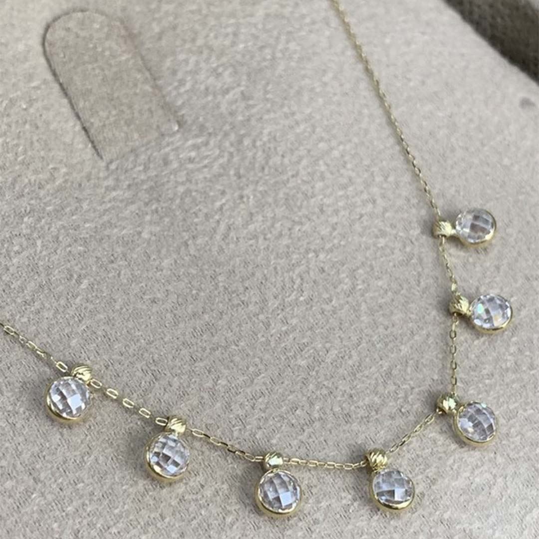 Beyaz Taşlı Kolye Y00269