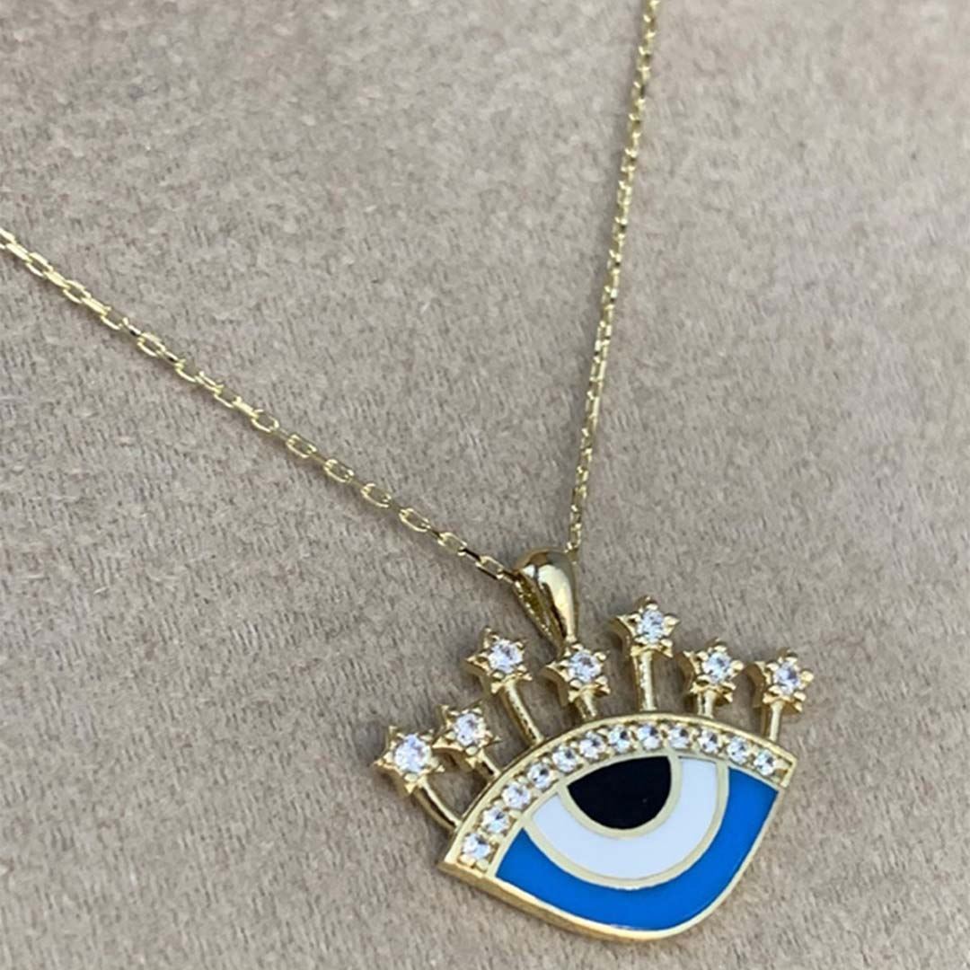 Mineli göz kolye Y00359