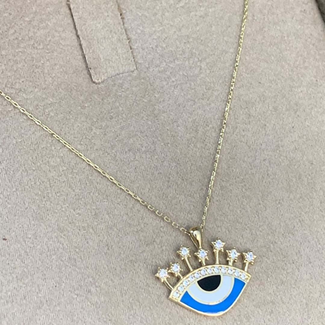 Mineli göz kolye Y00359