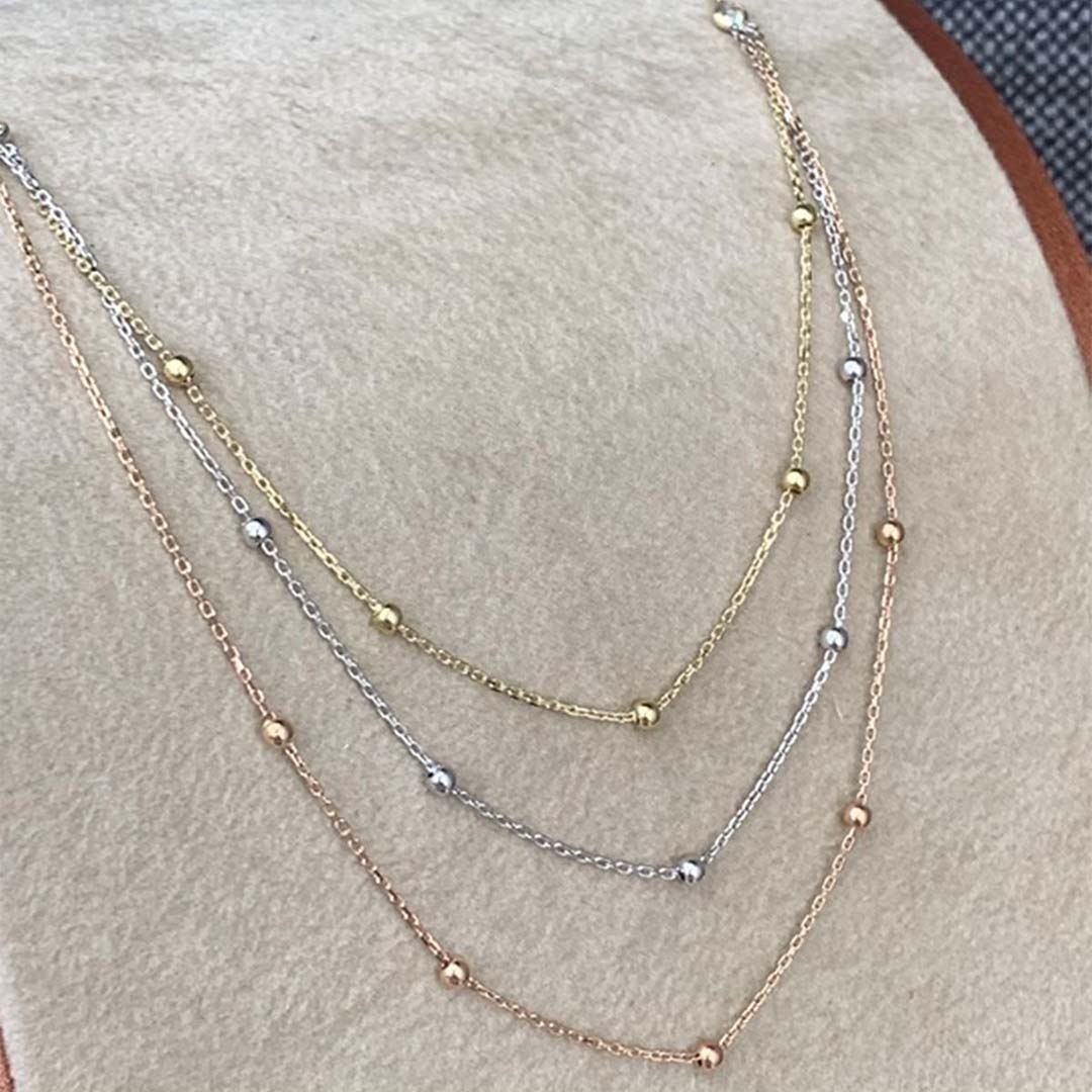 3 Renk Top Kolye Y00530