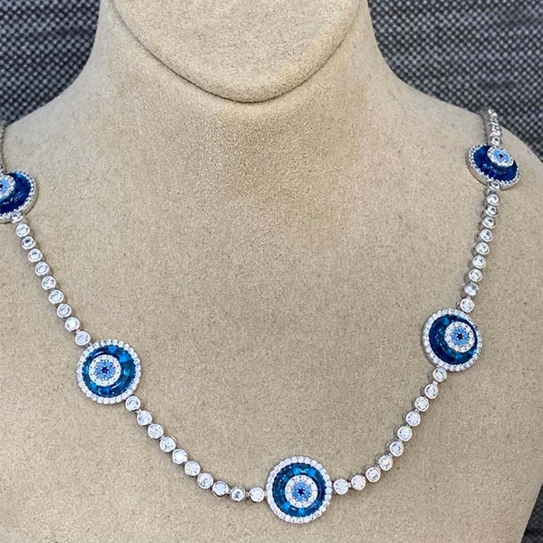 Cam Göz Altin Kolye Y00759