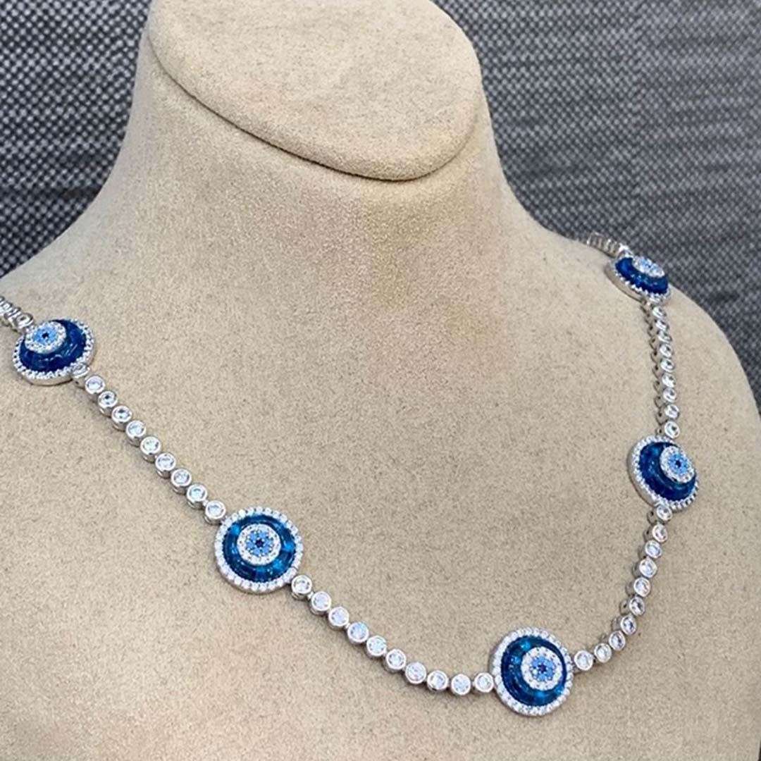 Cam Göz Altin Kolye Y00759