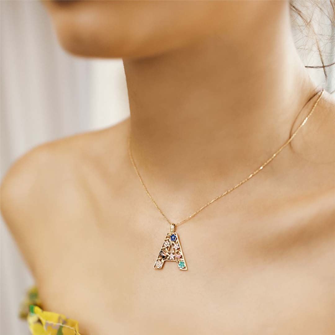 Renkli Harf Kolye Y00788