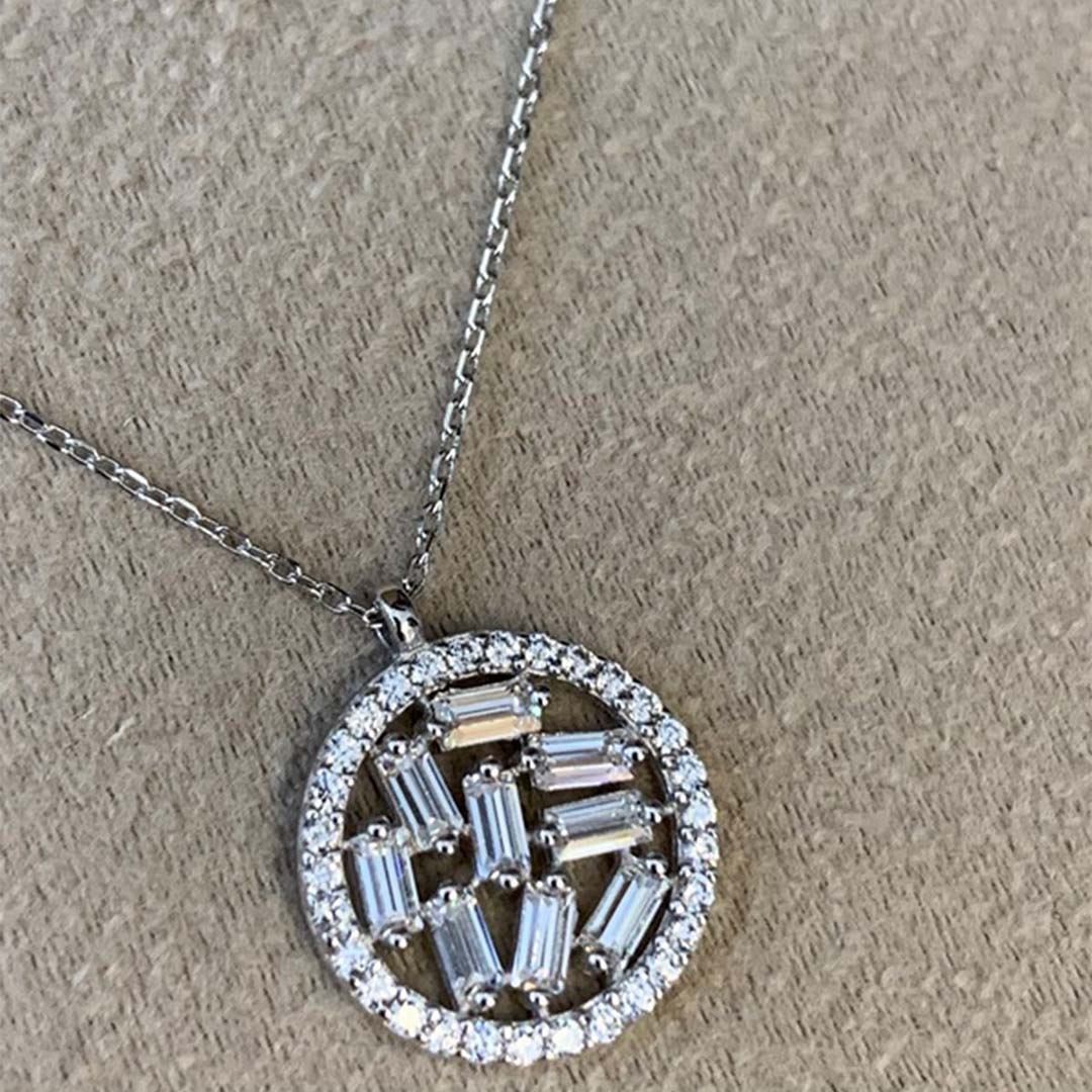 Baget Taşli Yuvarlak Kolye Y00836